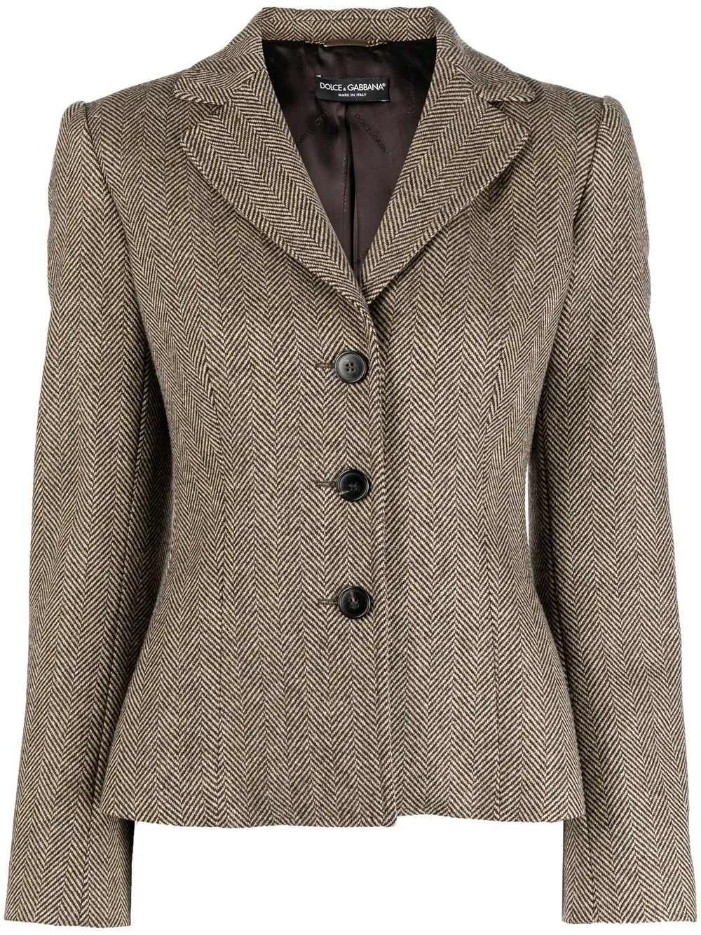 

Dolce & Gabbana blazer corto de tweed - Marrón