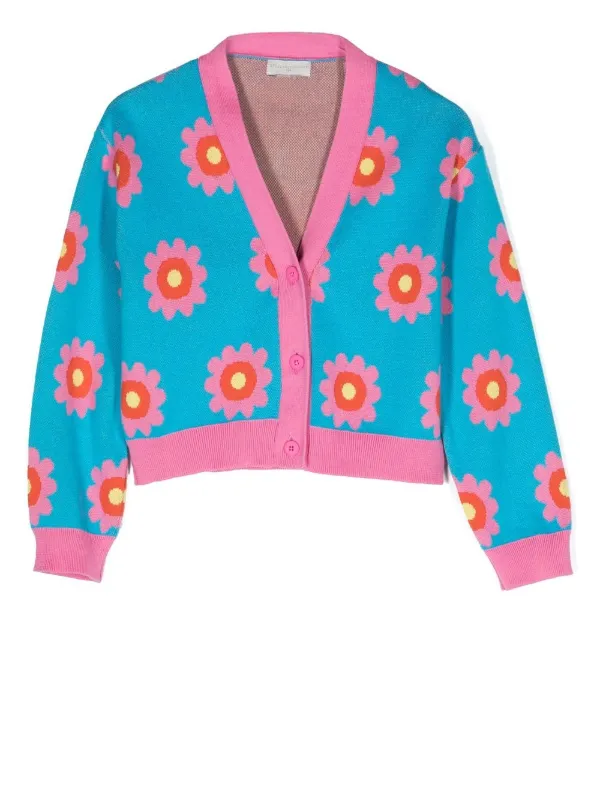 Stella McCartney Kids floral-print V-neck Cardigan - Farfetch