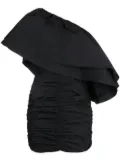 ROTATE BIRGER CHRISTENSEN Taft pleated one-shoulder minidress - Black