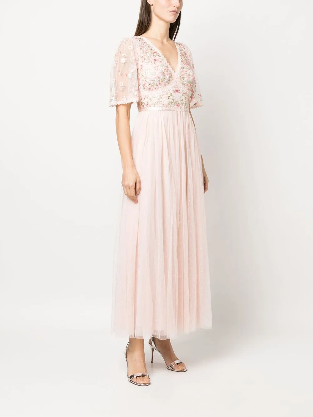 Needle Thread Maybelle floral-bodice pleated dress Smart Closet