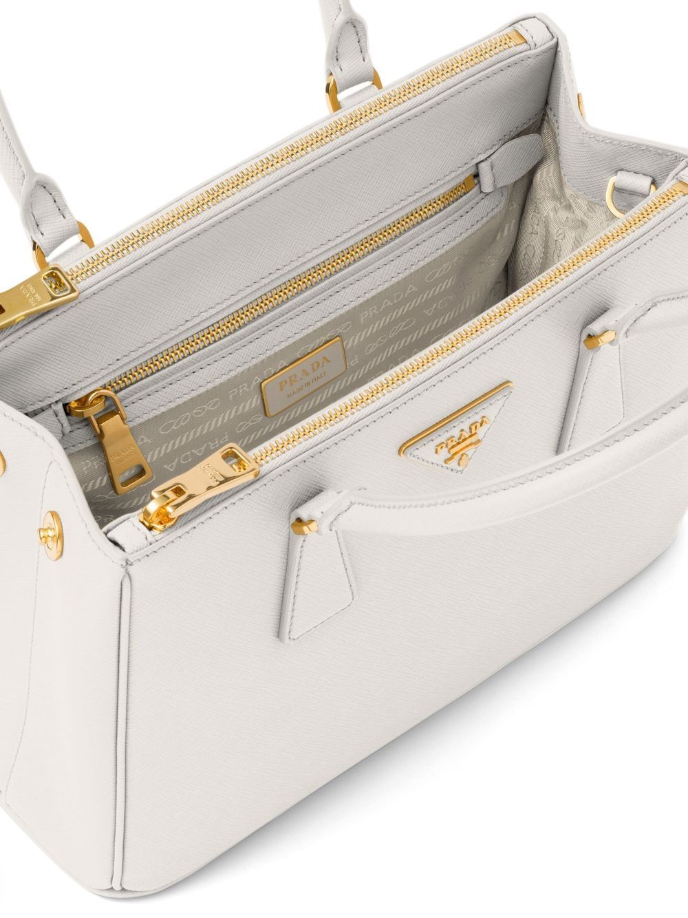 Shop Prada Medium Galleria Leather Tote Bag In White