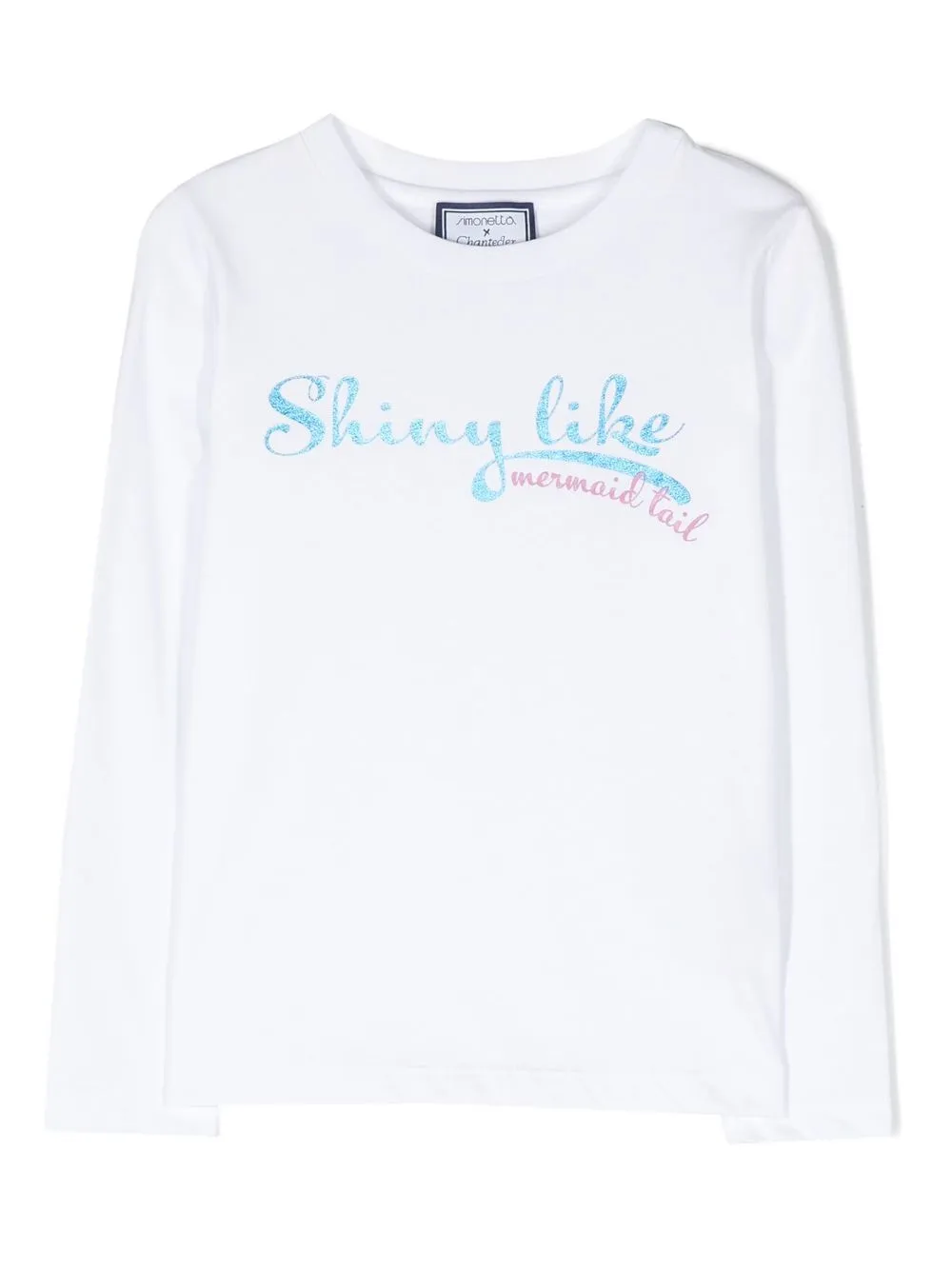 

Simonetta slogan-print long-sleeve top - White