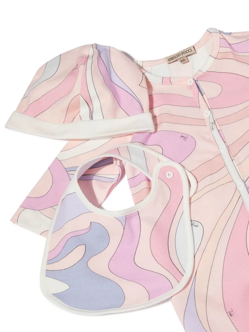 Pucci Junior Marmo-print Babygrow Set In Pink