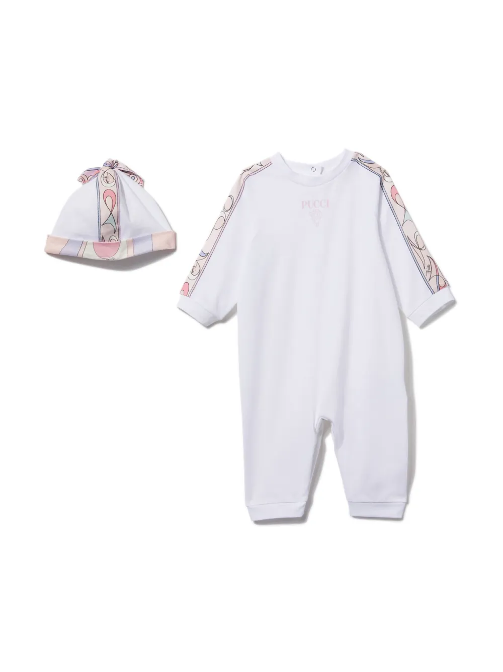 Pucci Junior Marmo-trim Babygrow Set In White