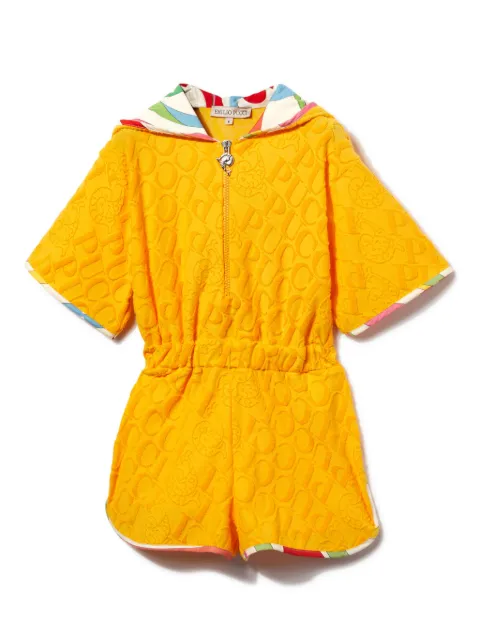 PUCCI Junior jumpsuit corto de bouclé con capucha
