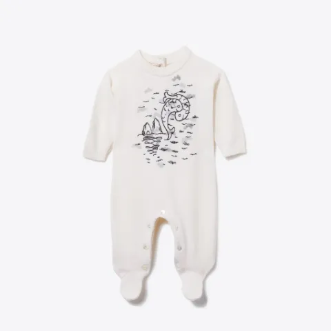 Pucci P-Embroidered Wool Babygrow