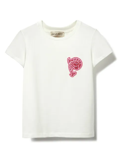PUCCI Junior playera con aplique Pesci