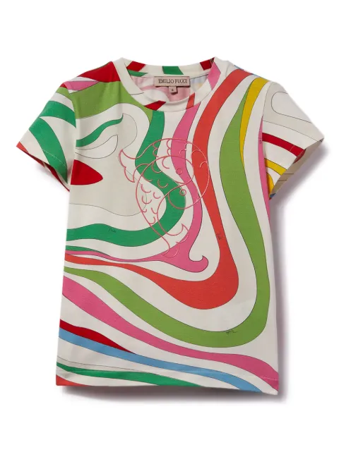 PUCCI Junior T-Shirt mit Marmo-Print