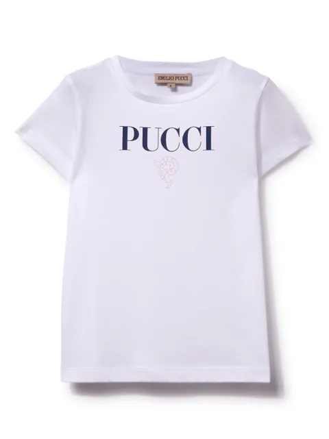 PUCCI Junior playera con logo estampado