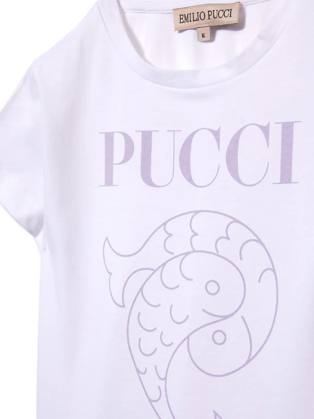 PUCCI Junior Katoenen T-shirt met logoprint Wit