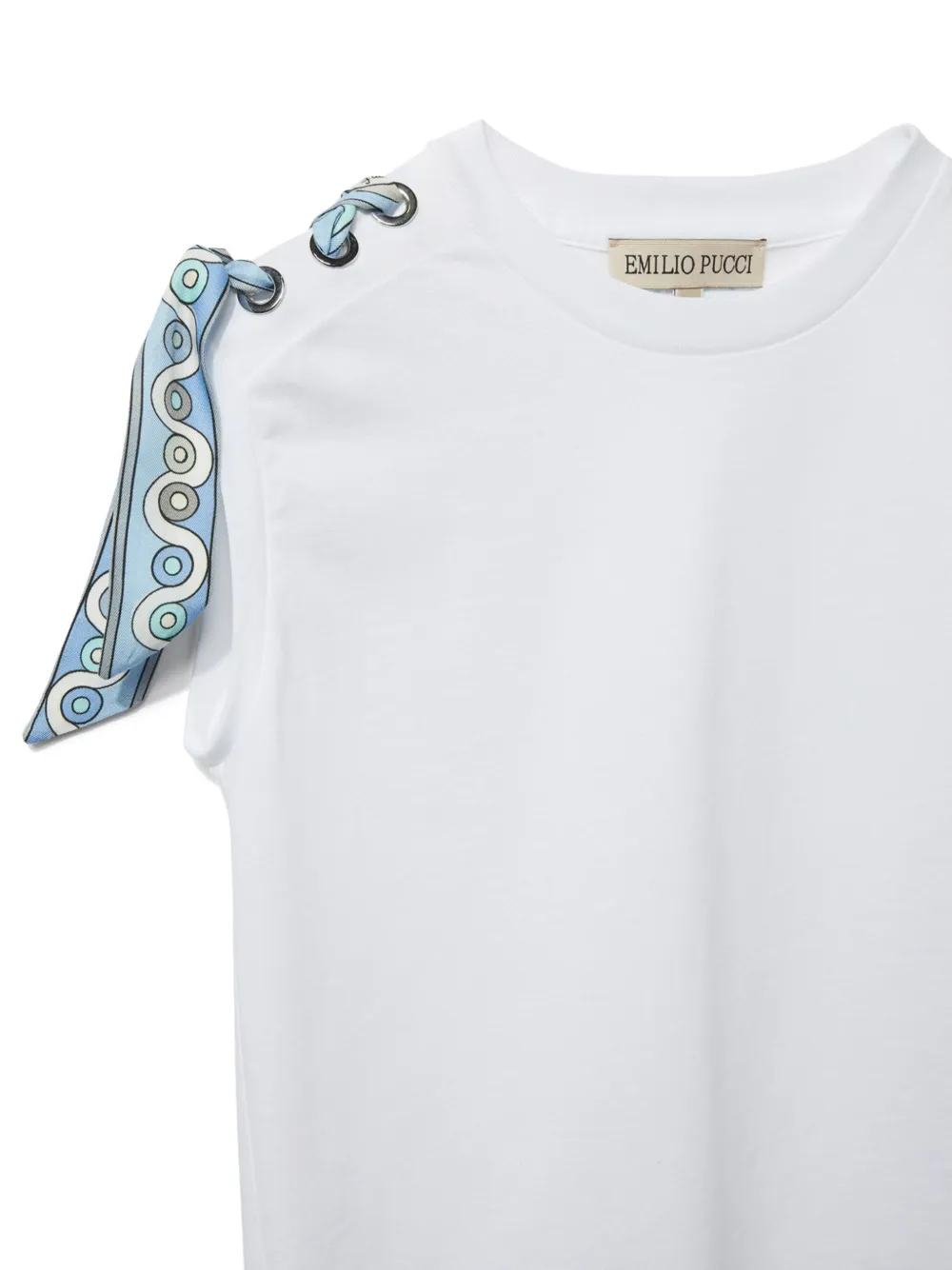 PUCCI Junior Katoenen T-shirt met veters Wit
