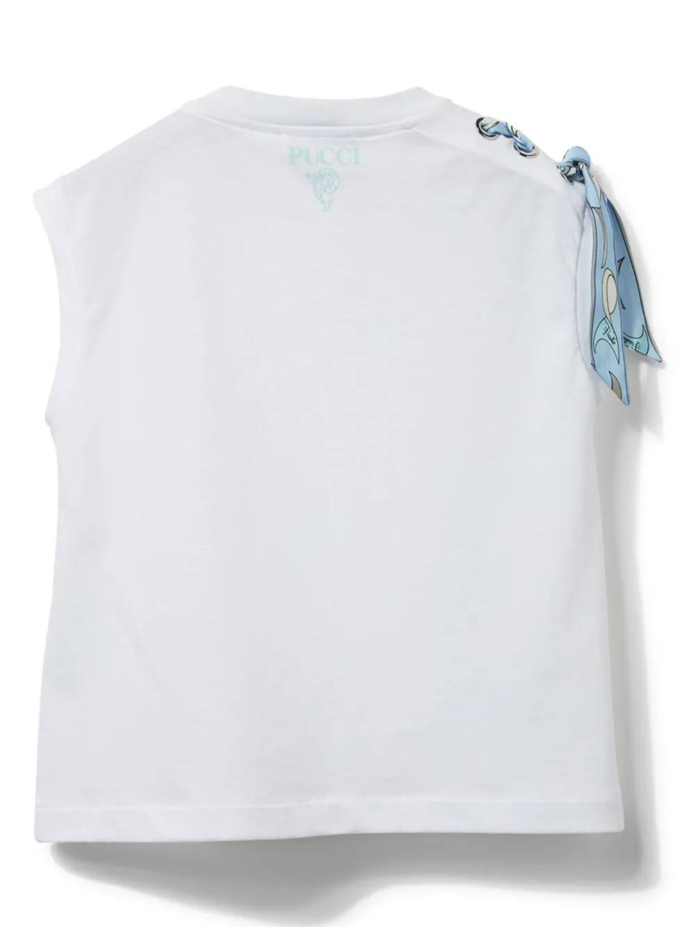 puccijunior PUCCI Junior Katoenen T-shirt met veters - Wit