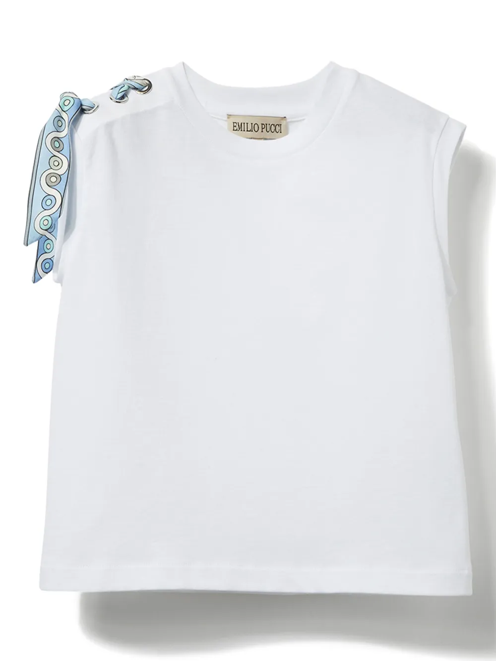 PUCCI Junior Katoenen T-shirt met veters Wit