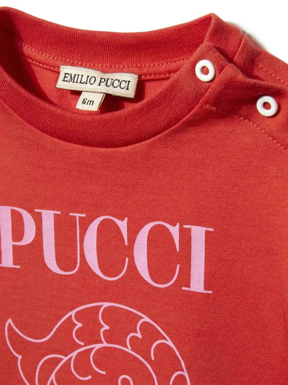 PUCCI Junior Pesci-print T-shirt Rood