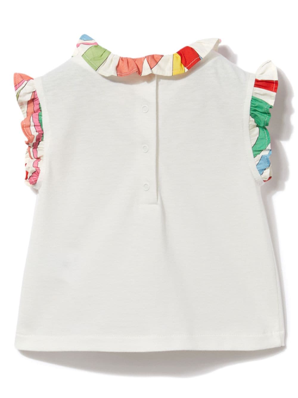 Shop Pucci Junior Ruffled-trim T-shirt In White