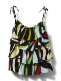 PUCCI Junior Marmo-print ruffle top - Black