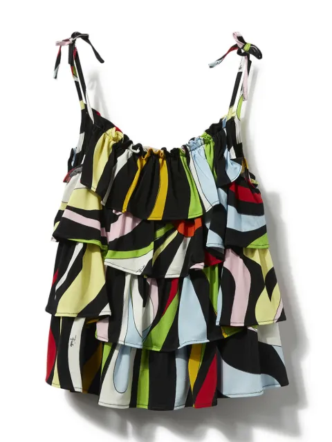 PUCCI Junior Marmo-print ruffle top