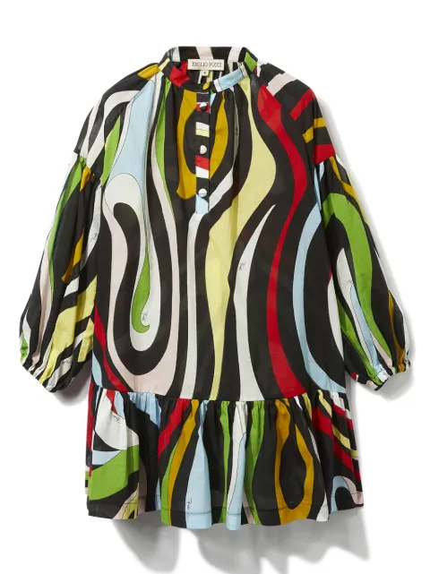 PUCCI Junior vestido con estampado Marmo