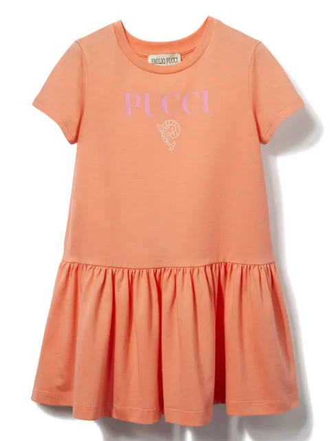 PUCCI Junior logo-print short-sleeve dress
