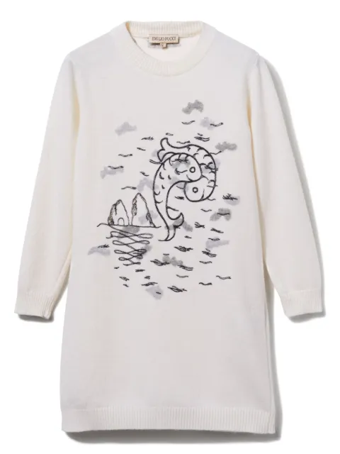PUCCI Junior embroidered knit dress