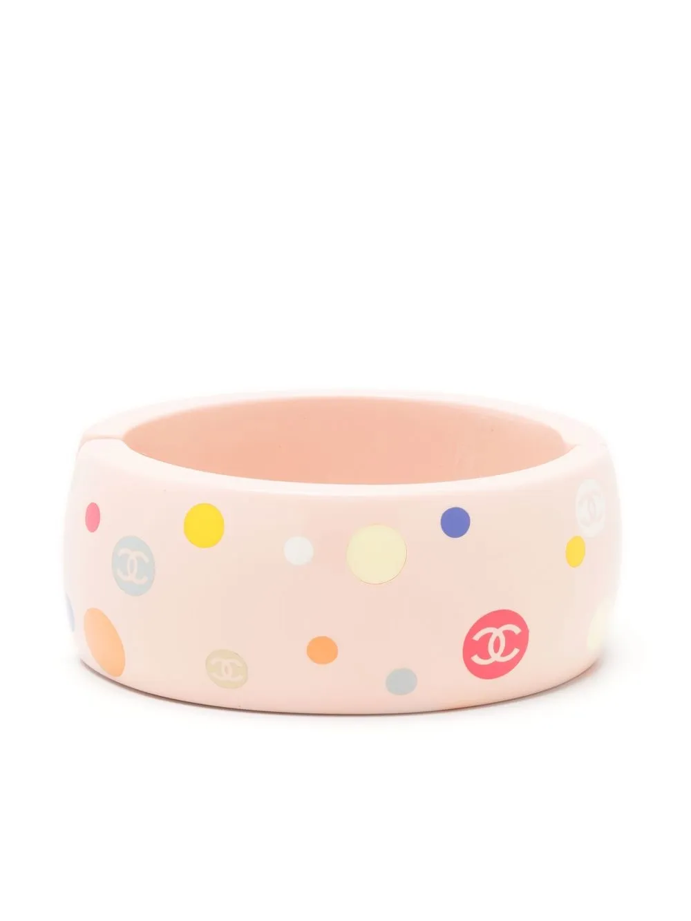 

CHANEL Pre-Owned polka dot logo bangle - Pink