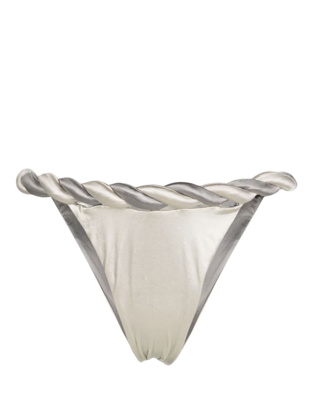 Isa Boulder Silver-tone Braided Bikini Briefs