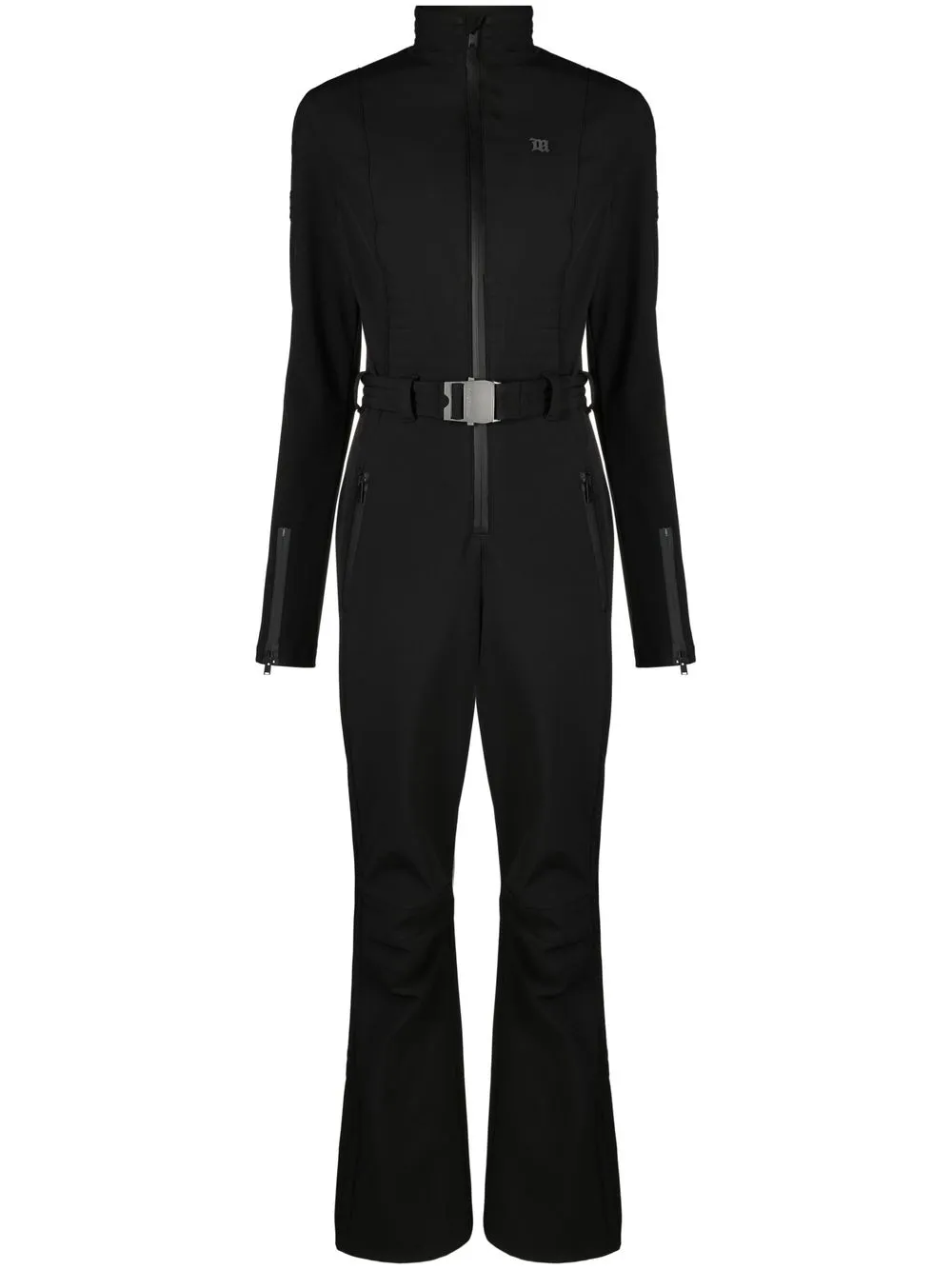 

MISBHV logo-printed belted neoprene ski jumpsuit - Black