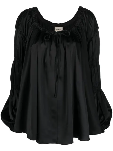 KHAITE Lenny scoop-neck silk blouse