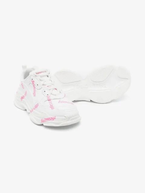 Balenciaga Kids 트리플 S 로고 프린트 스니커즈