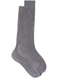 Prada fine-ribbed cotton socks - Grey