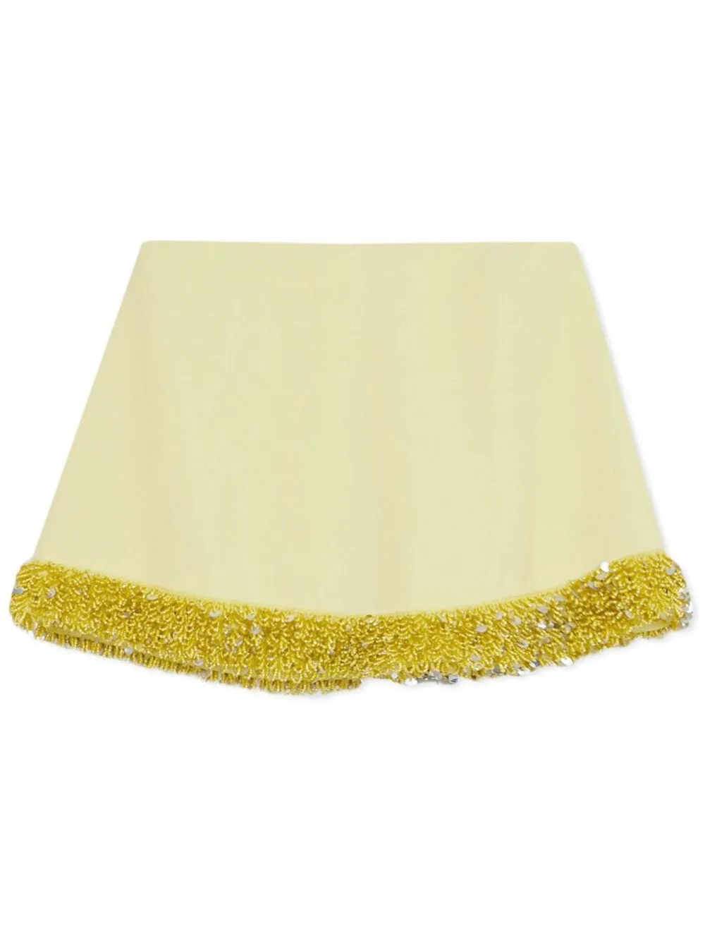 

Simkhai fleece-trim asymmetric mini skirt - Yellow