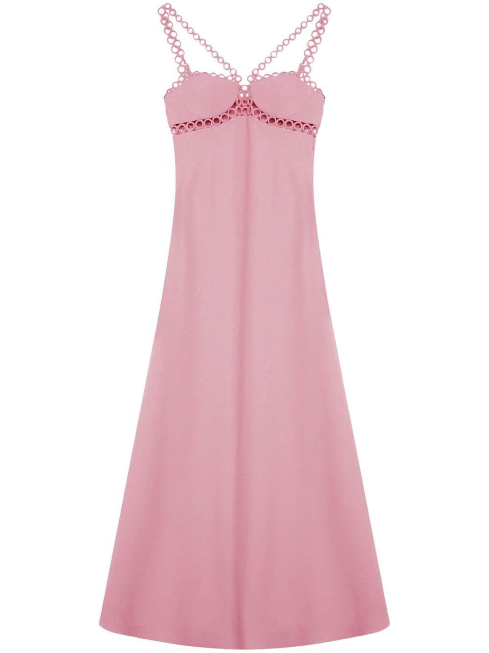 Shop Jonathan Simkhai Sevilla Ring-detail Midi Dress In Rosa