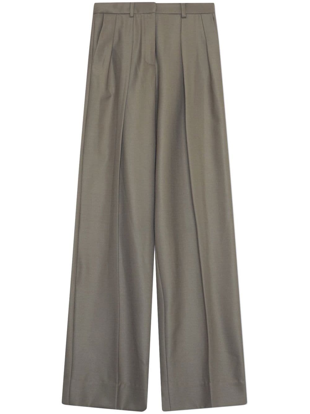 Shop Jonathan Simkhai Felice Wide-leg Trousers In Grau