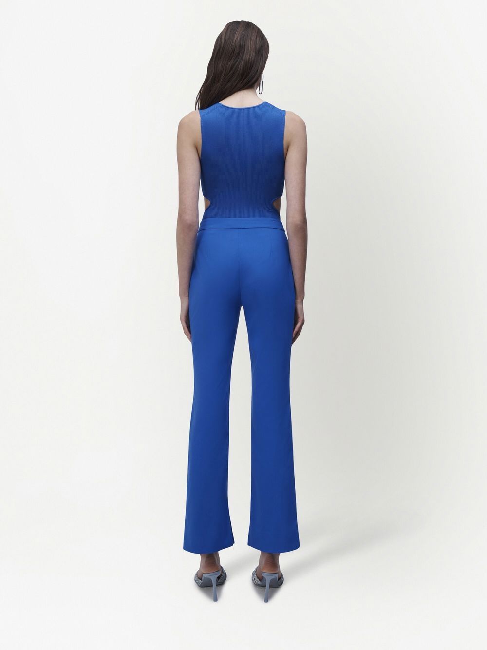 Shop Jonathan Simkhai Carmine Flared Trousers In Blue