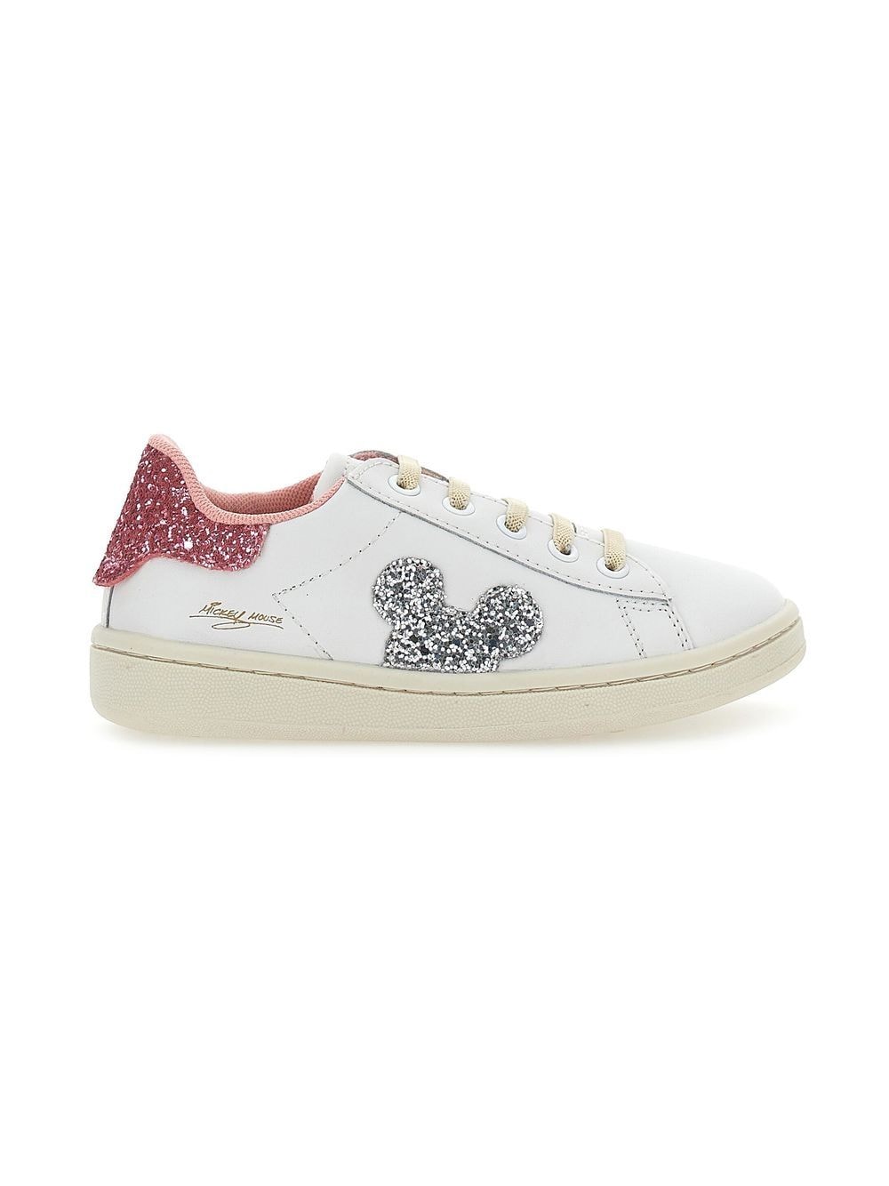 Shop Moa X Disney Mickey Glittered Sneakers In White