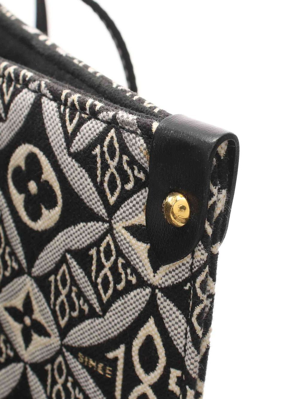 Louis Vuitton Black and White Jacquard and Calfskin Since 1854 on The Go GM Tote Gold Hardware, 2020, Handbag