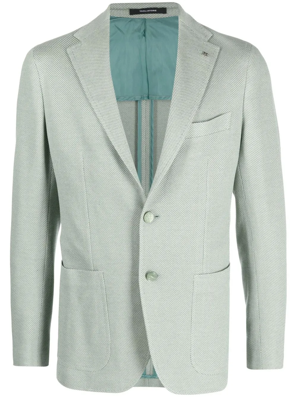 

Tagliatore single-breasted knit blazer - Green