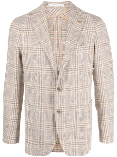 Tagliatore plaid-check print blazer Men