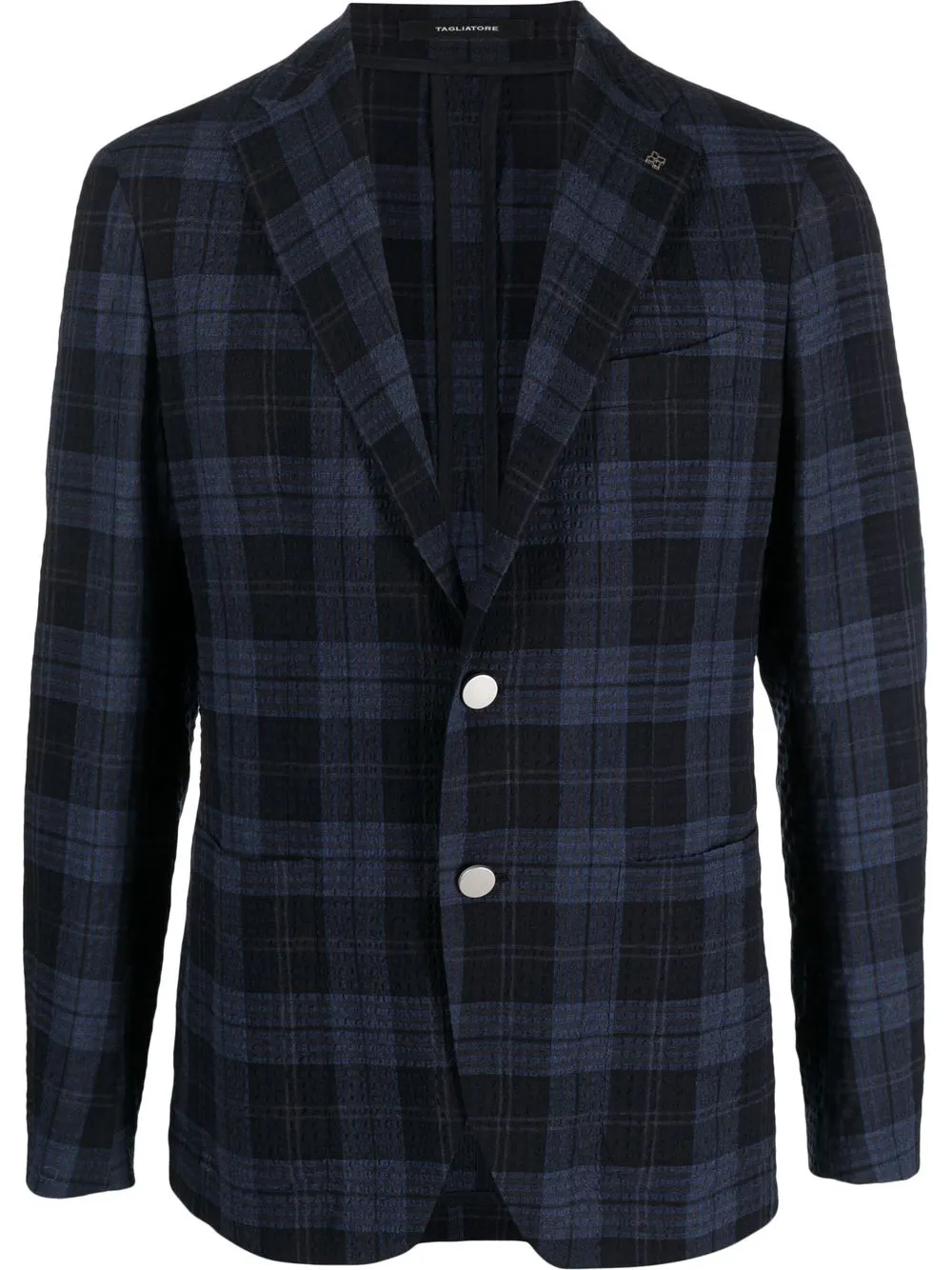 

Tagliatore checked single-breasted blazer - Blue