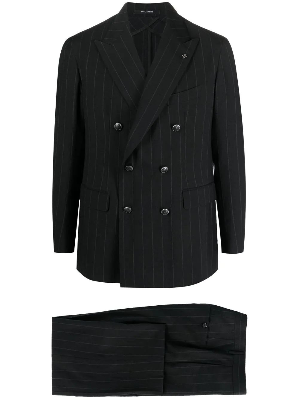 

Tagliatore pinstriped double-breasted two-piece suit - Black