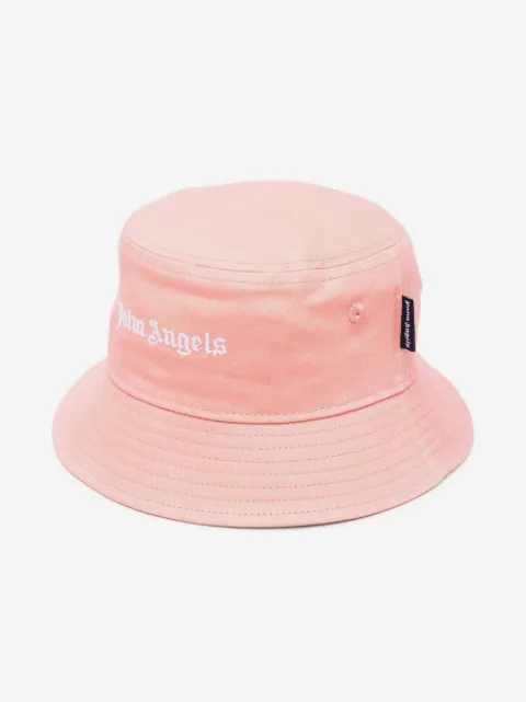 Palm Angels Kids Cappello bucket con ricamo