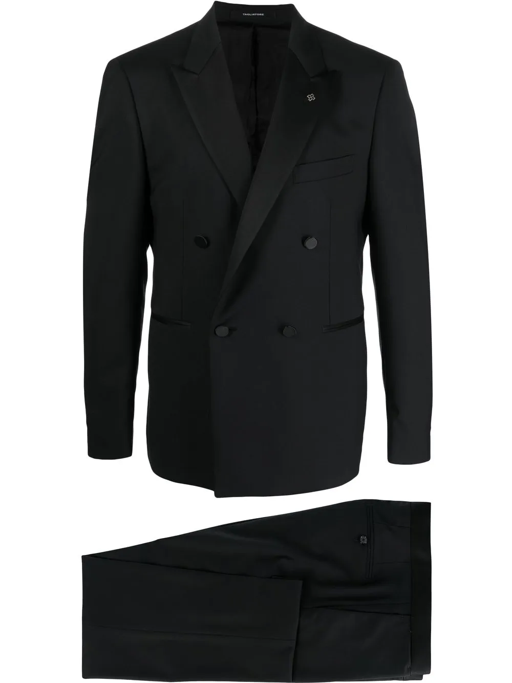 

Tagliatore fitted double-breasted two-piece suit - Black