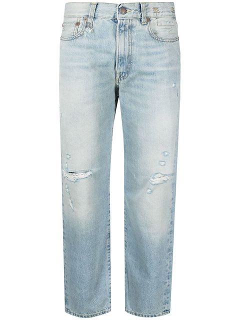 R13 high-rise straight-leg jeans