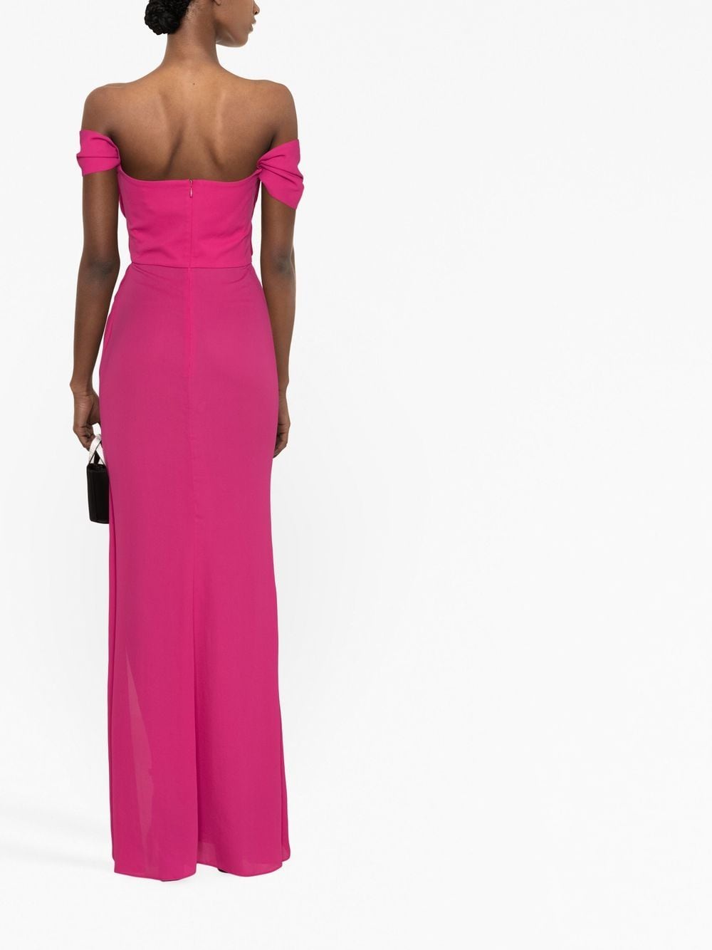 Shop Giuseppe Di Morabito Drop-shoulder Evening Gown In Pink