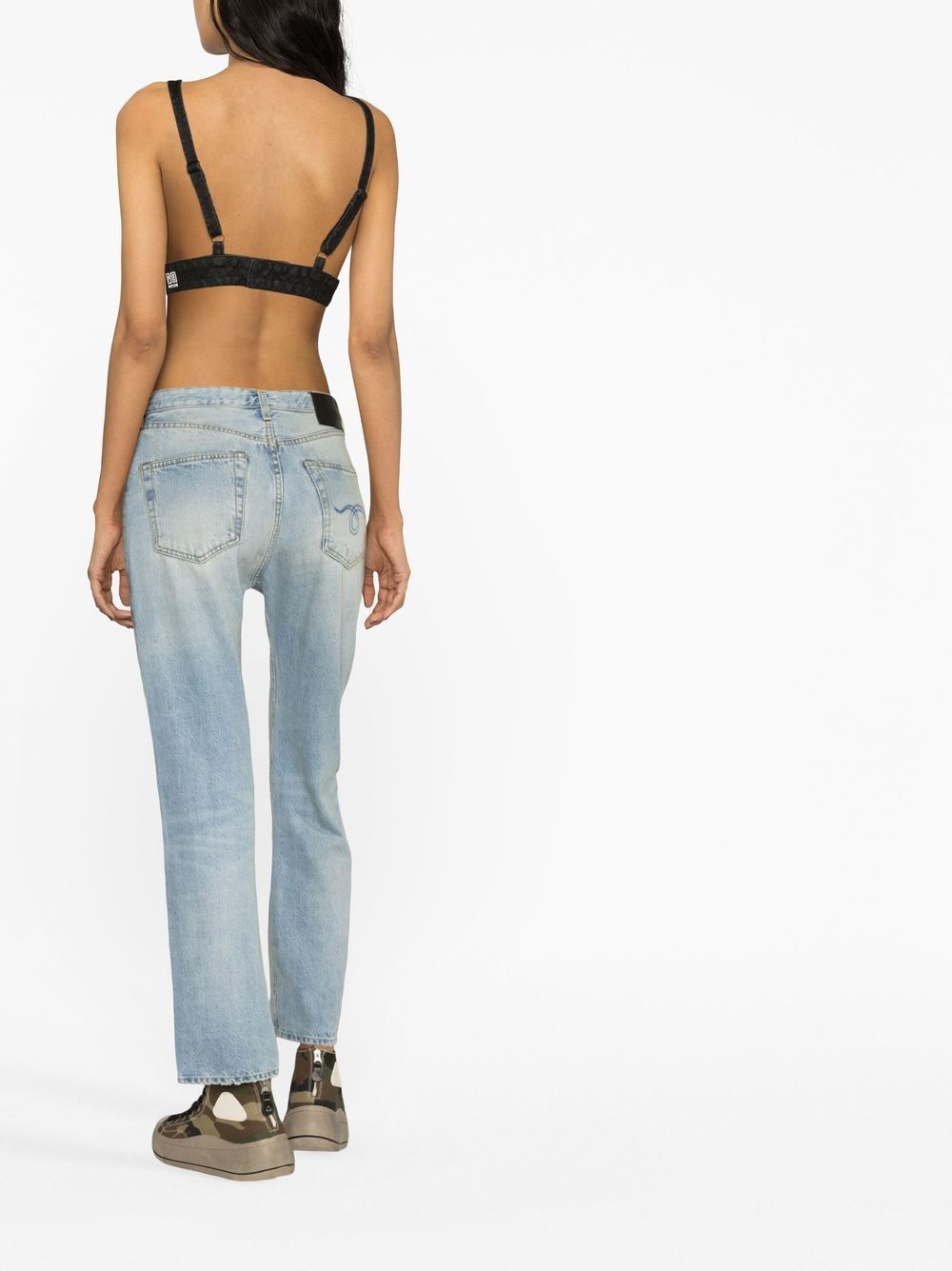 Shop R13 Washed Straight-leg Jeans In Blue