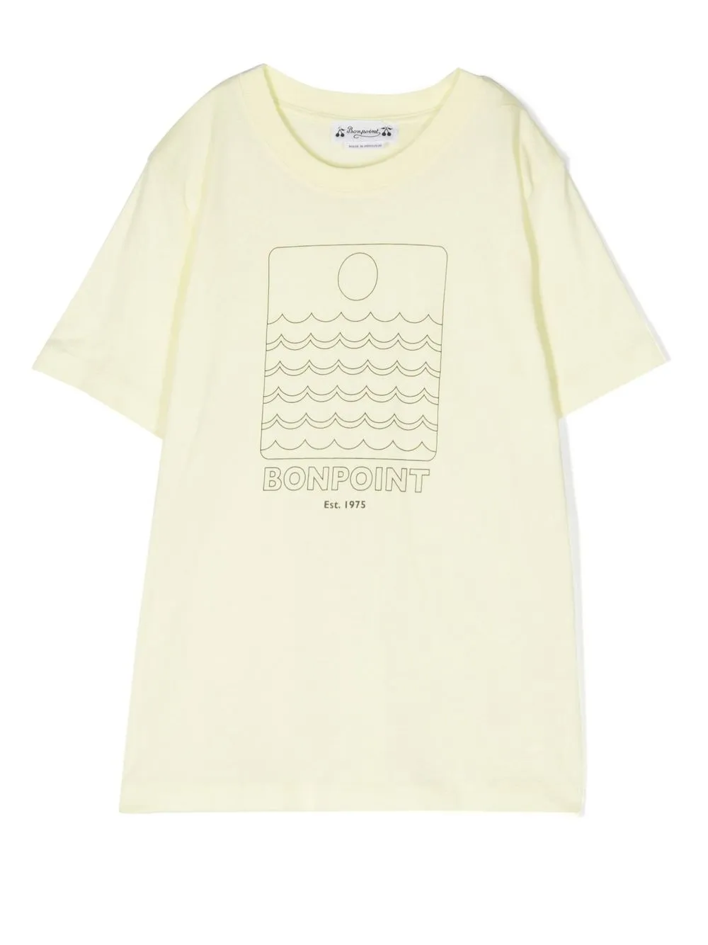 

Bonpoint waves logo-print T-shirt - Yellow