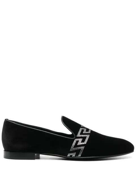 Versace mocasines de terciopelo con motivo Greca