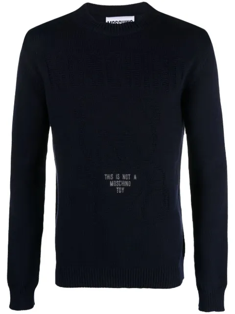 Moschino slogan-intarsia sweater
