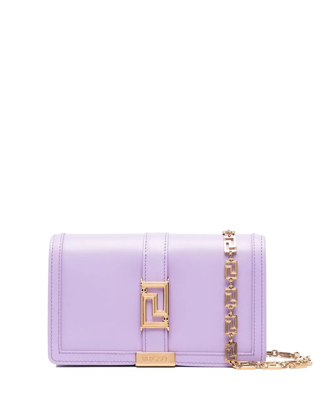 

Versace bolsa crossbody con placa del logo - Morado