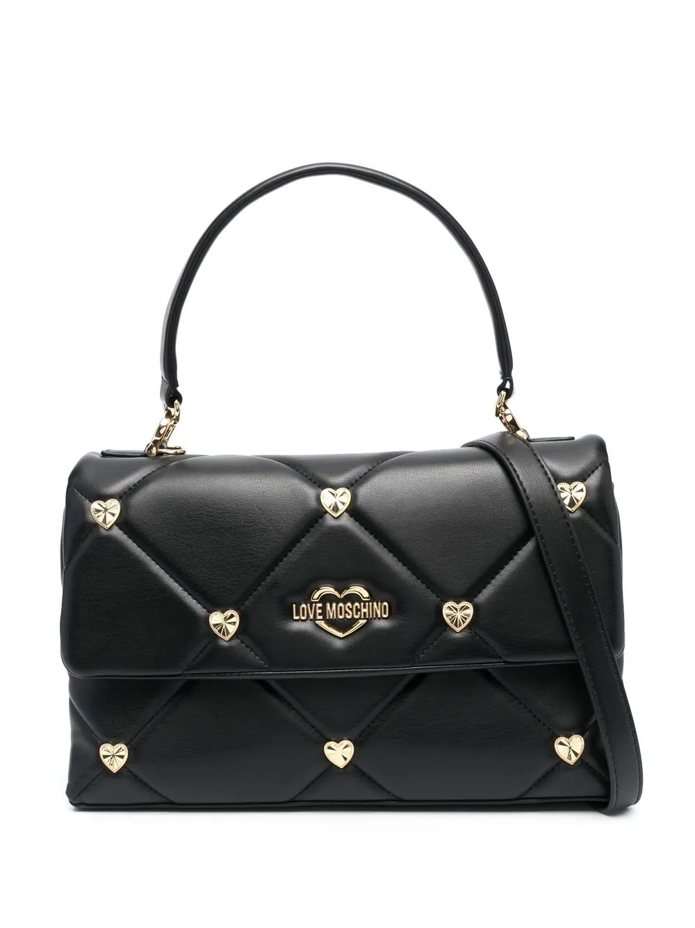 

Love Moschino quilted studded tote bag - Black